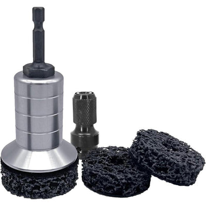 Wheel Hub Cleaning Kit,Brake Hub Cleaning Kit Includes 3 Pads,Holder and Adapter,Fits Power Drill or 1/2" Impact Driven Wrenches